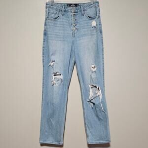Hollister Jeans Womens 7L Ultra High Rise Vintage Straight Distressed 28x29 Y2K